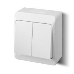 Łącznik podwójny natynkowy IP44 ŁNT-5 biały 0332-02 Hermes Elektro-Plast
