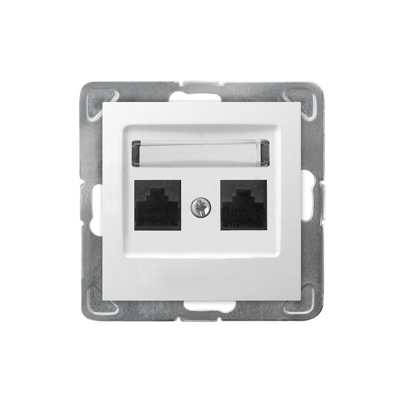 Gniazdo komputerowe podwójne RJ45 białe GPK-2Y/K/m/00 Impresja Ospel Gniazdo komputerowe podwójne RJ45 białe GPK-2Y/K/m/00 Impresja Ospel
