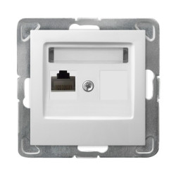 Gniazdo komputerowe pojedyncze RJ45 białe GPK-1Y/K/m/00 Impresja Ospel