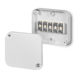Puszka natynkowa telefoniczna IP20 89x79x25 z wkładem 5x2,5 biała 0225-00 Elektro-Plast