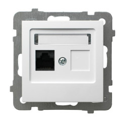 Gniazdo komputerowe pojedyncze RJ45 białe GPK-1G/F/m/00 As Ospel