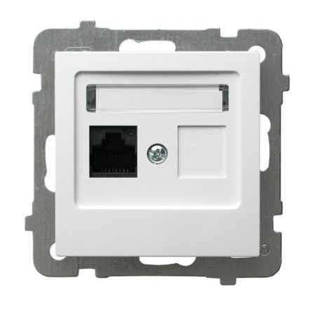 Gniazdo komputerowe pojedyncze RJ45 białe GPK-1G/F/m/00 As Ospel