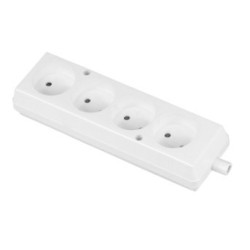 Gniazdo przenośne 4-krotne bez uziemienia GN-460 białe Plast-Rol