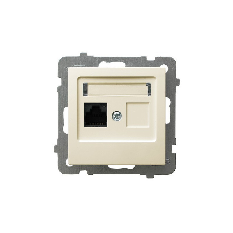 Gniazdo komputerowe pojedyncze RJ45 ecru GPK-1G/F/m/27 As Ospel Gniazdo komputerowe pojedyncze RJ45 ecru GPK-1G/F/m/27 As Ospel