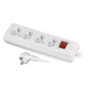 Przedłużacz 4-gniazdowy z uziemieniem z wyłącznikiem 3-metrowy