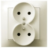 Gniazdo podwójne z uziemieniem ecru monolit GP-2YZ/27 Impresja Ospel