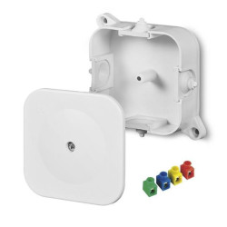 Puszka natynkowa hermetyczna IP42 86x86x35 z wkładem 4x2,5 biała 0213-00 Elektro-Plast