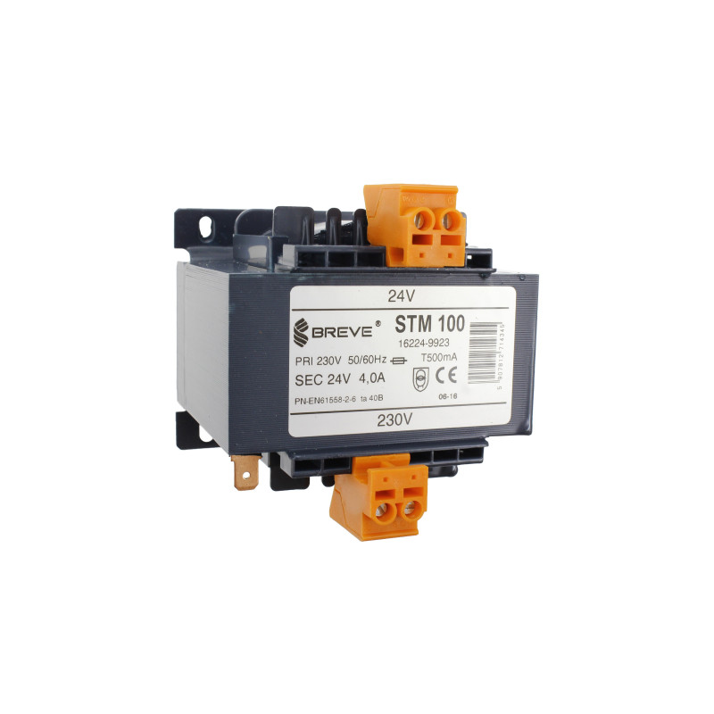 Transformator 1-fazowy STM 100VA 230/24V 16224-9923 BREVE Transformator 1-fazowy STM 100VA 230/24V 16224-9923 BREVE