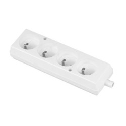 Gniazdo przenośne 4-krotne z uziemieniem GN-470 białe Plast-Rol