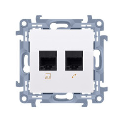 Gniazdo komputerowo-telefoniczne RJ45+RJ12 białe C5T.01/11 Kontakt Simon10