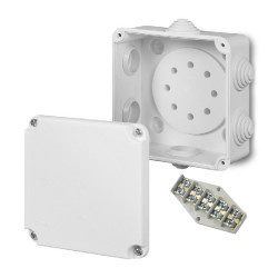 Puszka natynkowa PK-2 hermetyczna IP55 108x108x58 biała wkład 5x4 0221-00 EP-Lux Elektro-Plast