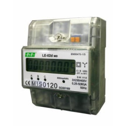 Licznik energii elektrycznej LCD na szynę 3-fazowy 63A MID LE-02d F&F