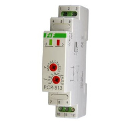 Przekaźnik czasowy na szynę 1P 10A 230V 0,1s - 576h opóźnione załączenie PCR-513 F&F