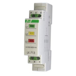 Lampka modułowa na szynę 3-fazowa 3x230V 3 kolory LK-713G F&F