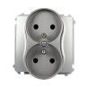 Gniazdo podwójne z uziemieniem inox BMGZ2M.01/21 Kontakt-Simon Basic