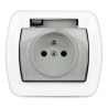 Gniazdo pojedyncze hermetyczne IP44 białe AGZ1Be/11A Akord Kontakt-Simon