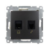 Gniazdo komputerowo-telefoniczne RJ45+RJ12 antracytowe D5T.01/48 Kontakt Simon54
