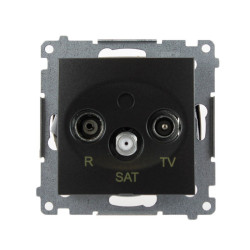 Gniazdo antenowe RTV+SAT końcowe antracytowe DASK.01/48 Kontakt Simon54 RABATY