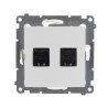 Gniazdo komputerowe RJ45 podwójne białe D62.01/11 Kontakt Simon54