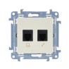 Gniazdo telefoniczne RJ12 podwójne kremowe CT2.01/41 Kontakt Simon10