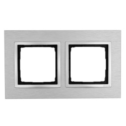 Ramka podwójna metalowa inox klasyczny DRN2/77 Kontakt Simon54 Nature