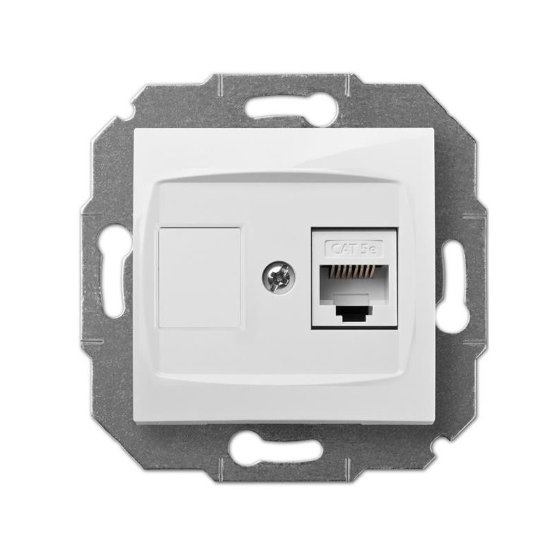 Gniazdo komputerowe RJ45 pojedyncze białe 1748-10 Carla Elektro-Plast Gniazdo komputerowe RJ45 pojedyncze białe 1748-10 Carla Elektro-Plast