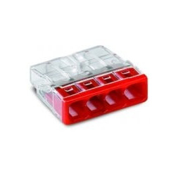 Złączka instalacyjna 4x Compact czerwona 2273-204 Wago