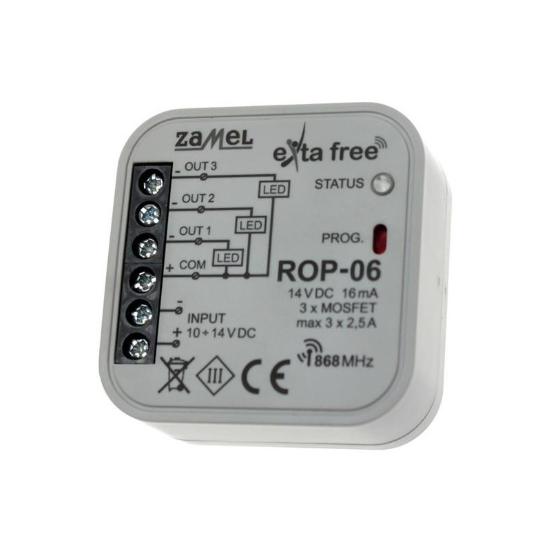 Radiowy odbiornik 3-kanałowy ROP-06 Exta Free ZAMEL Radiowy odbiornik 3-kanałowy ROP-06 Exta Free ZAMEL
