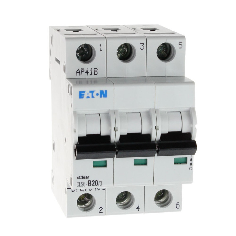 Wyłącznik nadprądowy 3P CLS6 B 20A 6kA AC 270409 Eaton Electric Wyłącznik nadprądowy 3P CLS6 B 20A 6kA AC 270409 Eaton Electric
