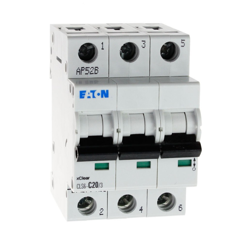 Wyłącznik nadprądowy 3P CLS6 C 20A 6kA AC 270421 Eaton Electric Wyłącznik nadprądowy 3P CLS6 C 20A 6kA AC 270421 Eaton Electric