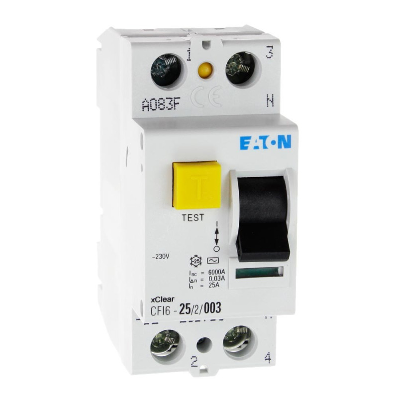 Wyłącznik różnicowoprądowy CFI6 2P 25A 30mA typ AC 235753 Eaton Electric Wyłącznik różnicowoprądowy CFI6 2P 25A 30mA typ AC 235753 Eaton Electric