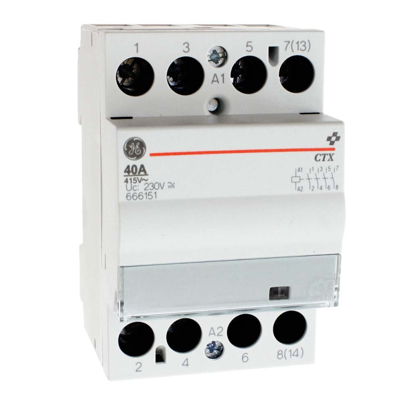Stycznik modułowy CTX 40.40 4Z 4NO 40A 230V 666151 Redline GE Stycznik modułowy CTX 40.40 4Z 4NO 40A 230V 666151 Redline GE