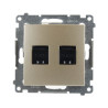 Gniazdo komputerowe RJ45 podwójne złoty mat D62.01/44 Kontakt Simon54