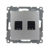 Gniazdo komputerowe RJ45 podwójne srebrne D62.01/43 Kontakt Simon54