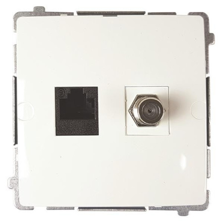 Gniazdo TV+RJ45 BMAFRJ45.01/11 białe Kontakt-Simon Basic