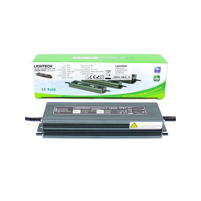 Zasilacz LED SLIM LZS-150W 12V DC IP67 Lightech Zasilacz LED SLIM LZS-150W 12V DC IP67 Lightech