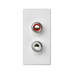 Gniazdo 2xChinch 45mm K101B9 białe CONNECT Kontakt-Simon