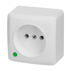 Gniazdo n/t pojedyncze bez uziemienia IP20 białe 3740-00 BERG Elektro-Plast Nasielsk