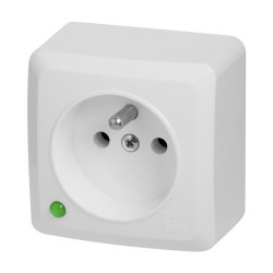 Gniazdo n/t pojedyncze z uziemieniem IP20 białe 3733-00 BERG Elektro-Plast Nasielsk