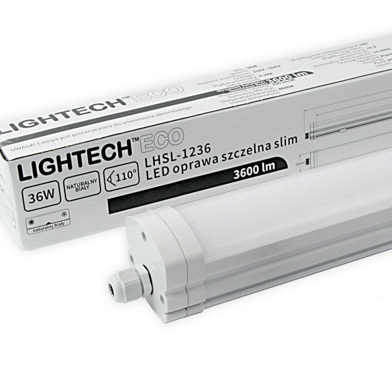 Oprawa szczelna LED Slim 36W 3600lm IP65 LHSL-1236 Lightech Oprawa szczelna LED Slim 36W 3600lm IP65 LHSL-1236 Lightech