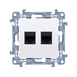 Gniazdo komputerowe RJ45 podwójne białe C52.01/11 Kontakt Simon10