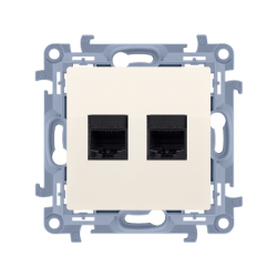 Gniazdo komputerowe RJ45 podwójne kremowe C52.01/41 Kontakt Simon10
