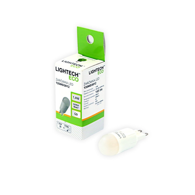 Żarówka LED 1,8W 145lm G9 3000K 230V Lightech Żarówka LED 1,8W 145lm G9 3000K 230V Lightech