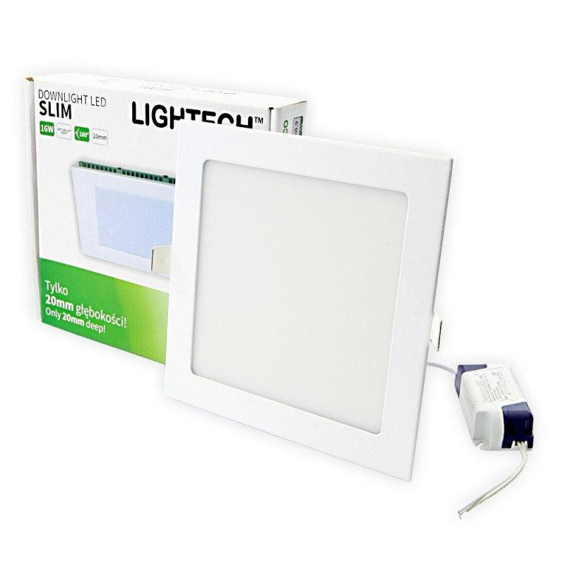 Oprawa LED downlight Slim 16W 3000K kwadrat WHITE Lightech Oprawa LED downlight Slim 16W 3000K kwadrat WHITE Lightech