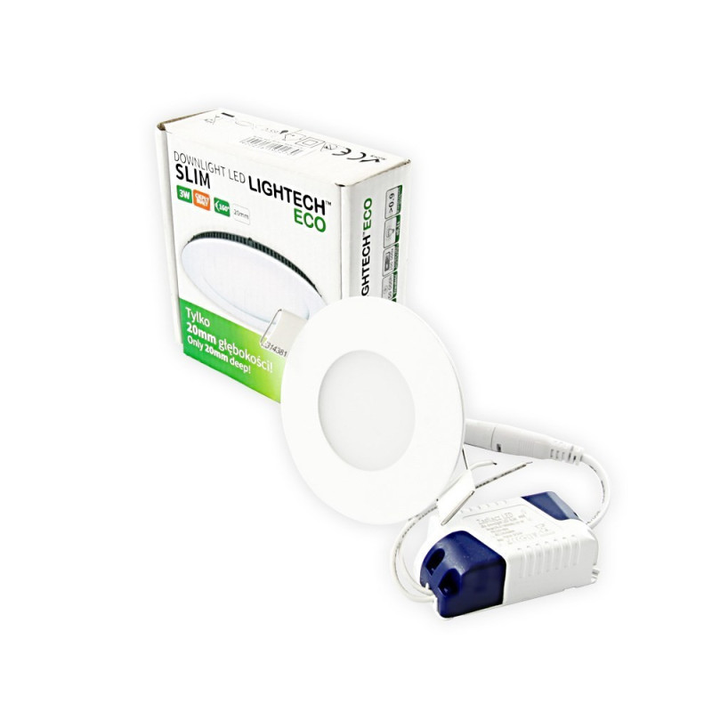 Oprawa LED downlight Slim 3W/150lm 3000K WHITE Lightech Oprawa LED downlight Slim 3W/150lm 3000K WHITE Lightech