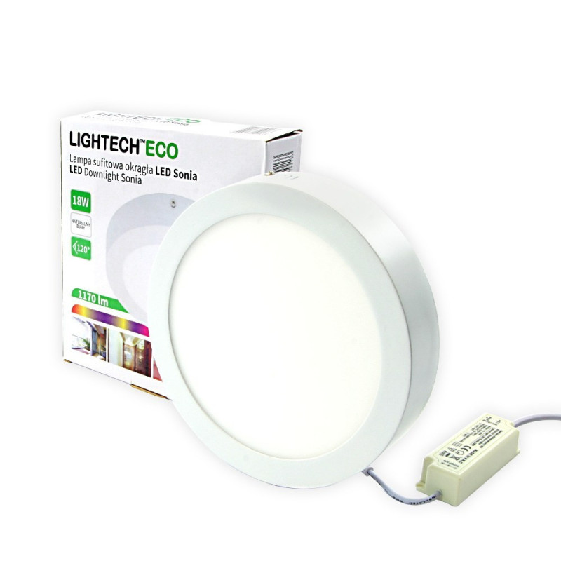 Oprawa LED downlight natynkowa okrągła 18W 1170lm 4000K Lightech Oprawa LED downlight natynkowa okrągła 18W 1170lm 4000K Lightech