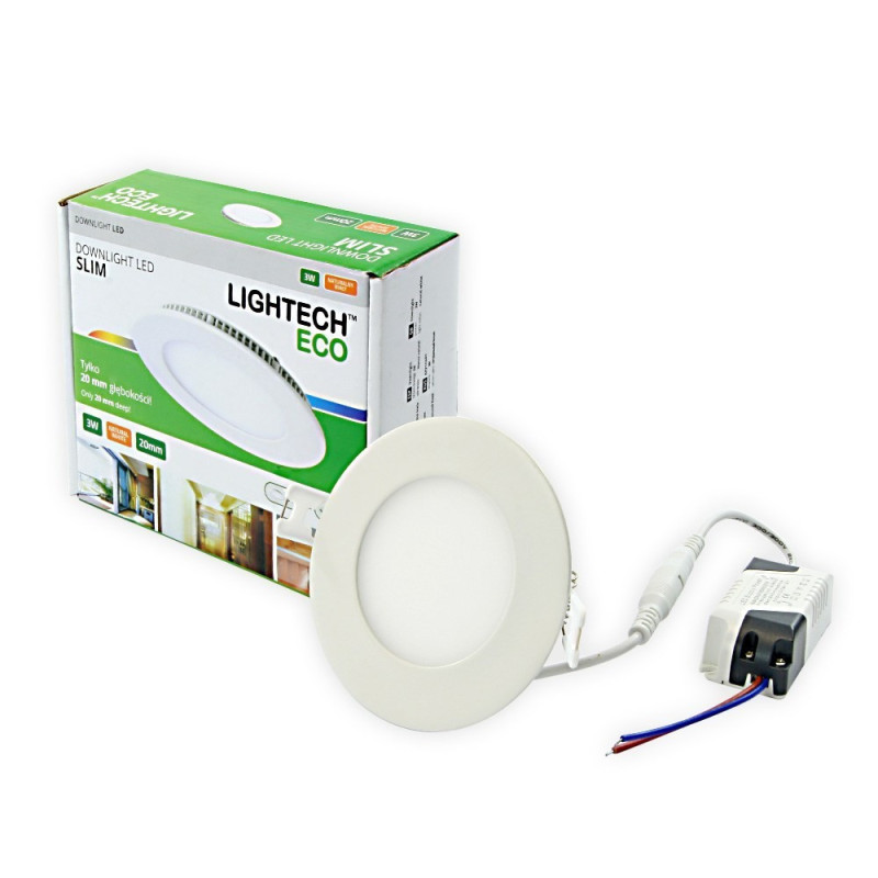 Oprawa LED downlight Slim 3W/260lm 4000K WHITE Lightech Oprawa LED downlight Slim 3W/260lm 4000K WHITE Lightech