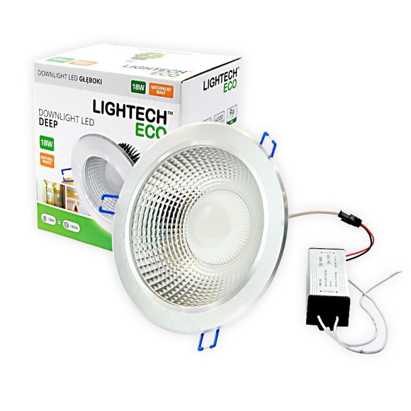 Oprawa LED downlight Deep 18W 1440lm 4000K silver Lightech Oprawa LED downlight Deep 18W 1440lm 4000K silver Lightech