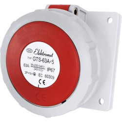 Gniazdo siłowe tablicowe skośne 63A 5P 400V IP67 GTS-63/5 921828 Elektromet
