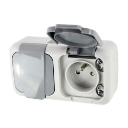 Gniazdo podwójne +0 n/t IP54 szare 90555585-PL Palmiye Viko Panasonic